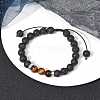 Natural Lava Rock & Tiger Eye Braided Bead Bracelets BJEW-JB09729-02-2