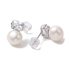 Natural Pearl Ear Studs EJEW-P286-02P-2