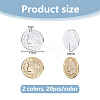 40Pcs 2 Colors Brass Coin Charms KK-DC0005-10-2