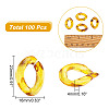 ARRICRAFT Leopard Print Pattern Resin Linking Rings FIND-AR0003-06-2