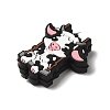 Cute Cow Calf Girl Playing on Swing Silicone Focal Beads SIL-M006-03F-2