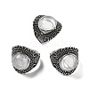 Natural Quartz Crystal Adjustable Rings RJEW-I108-03AS-08-4