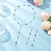 Handmade Natural Labradorite Beaded Chains Earring & Necklaces Sets SJEW-JS01342-03-1