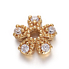 Brass Micro Pave Cubic Zirconia Bead Cap ZIRC-E158-10G-1