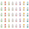 CHGCRAFT 40Pcs 8 Colors Transparent & Luminous Plastic Pendants KY-CA0001-50-1