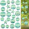 6PCS PVC Stickers Dazzling Color Window Stickers 3D Laser Circle Shapes Electrostatic Glass Window Stickers JX835A-1