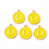 Golden Plated Alloy Enamel Charms ENAM-S118-09O-1