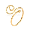 Ion Plating(IP) 304 Stainless Steel Spiral Open Cuff Ring for Women RJEW-C097-04G-1