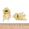 Alloy Rhinestone & Plastic Imitation Pearl Tassel Stud Earrings EJEW-A122-01G-4