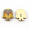 Owl 2-Hole Printed Wooden Buttons BUTT-R032-085-2