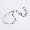 Trendy Unisex 304 Stainless Steel Figaro Chain Necklaces STAS-E063-06-2