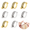 CHGCRAFT 8Pcs 2 Colors Alloy Wrap Cuff Ring AJEW-CA0002-84-1