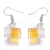 Resin Draft Beer Dangle Earring EJEW-N0030-01B-P-3