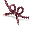 Mozambique Import Natural Garnet Round Beaded Bracelets BJEW-B095-03-2