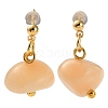 Natural Howlite 304 Stainless Steel Dangle Stud Earrings EJEW-H017-02G-02-2