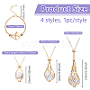4Pcs 4 Styles Brass Braided Macrame Pouch Empty Stone Holder Bracelet Making & Necklaces Making Set for Women SJEW-DC00001-2
