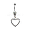 316L Surgical Stainless Steel Clear Cubic Zirconia Dangle Belly Button Rings WG93CBC-02-1