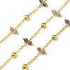 Handmade Faceted Natural Amethyst Beaded Chains CHC-L050-02G-12-1