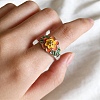 Adjustable Alloy Enamel Finger Rings for Women WGFF340-01-1