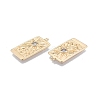 Brass Micro Pave Clear Cubic Zirconia Pendants KK-G432-06G-3