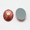 Faceted Glass Oval Cabochons X-GGLA-F008C-22-2