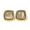 Cat Eye 304 Stainless Steel Square Stud Earrings EJEW-G400-63G-01-2