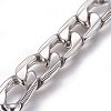 201 Stainless Steel Cuban Link Chains CHS-L020-034C-P-1