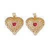 Brass Cubic Zirconia Pendants KK-B061-02G-2