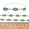 Brass Glass Horse Eye Link Chains CHC-R001-03G-04-2