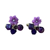 Flower Alloy Glass Stud Earrings FS-WG2DF47-01-1
