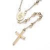 304 Stainless Steel Rosary Bead Necklaces NJEW-D285-42G-1