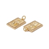 Brass Micro Pave Clear Cubic Zirconia Pendants KK-G439-01G-03-3