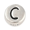 925 Sterling Silver Flat Round with Letter Beads LS-STER-G044-01AS-C-1