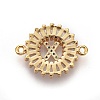 Brass Micro Pave Cubic Zirconia Links ZIRC-F093-54G-X-2