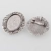 Vintage Alloy Brooch Cabochon Bezel Settings PALLOY-O038-30AS-1