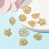 10Pcs 5 Styles Iron Rhinestone Pendants IFIN-YW0001-94-5