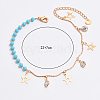 Fashionable Brass Star Tassel Anklets for women QD3125-5