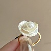 Flower Natural Freshwater Baroque Pearl with Brass Cuff Rings for Women FS-WG89D29-01-3