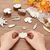 Olycraft 100Pcs 5 Styles Unfinished Wooden Cutouts WOOD-OC0002-89-3