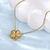 304 Stainless Steel Flower Pendant Cable Chain Necklaces for Women NJEW-U032-08G-3