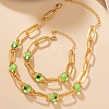 Alloy Plastic Flat Round Link Chain Necklaces & Bracelets Sets FS-WG92727-01-1