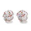 Christmas Theme Polymer Clay Rhinestone Beads with Resin X-RESI-Z045-01D-1