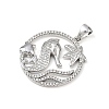 Ocean Brass Micro Pave Cubic Zirconia Pendants KK-K411-04B-P-2