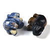 Natural & Synthetic Mixed Gemstone Carved Elephant Figurines DJEW-M015-07-2