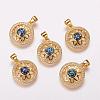 Brass Micro Pave Cubic Zirconia Pendants ZIRC-F057-03A-1