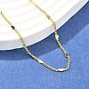 Brass Curb Chains with Heart Necklace for Women NJEW-P265-36G-1