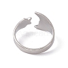 Non-Tarnish 304 Stainless Steel Moon & Star Open Cuff Ring for Women RJEW-C045-19P-3