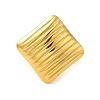 Ion Plating(IP) 304 Stainless Steel Stripe Rhombus Open Cuff Ring for Women RJEW-C083-09G-2