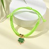 Alloy Enamel Clover Charm Bracelet BJEW-JB09850-02-2