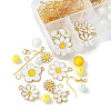 DIY Alloy Enamel Flower & Acrylic Beads Dangle Earring Making Kits DIY-FS0006-31-3